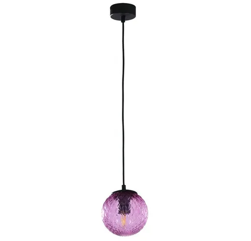 Moderne Pendelleuchte GILLIS, Hängeleuchte aus Glas und Metall in Rosa Schwarz - Hängeleuchten & Pendelleuchten mit elegantem Glas Kugelschirm; Höhenverstellbar und freie Leuchtmittelwahl für individuelle Lichtgestaltung in Wohnzimmer und Esszimmer.