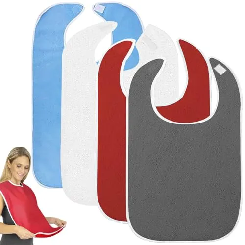 GBKDQQ 4er Set wasserdichte Lätzchen für Erwachsene