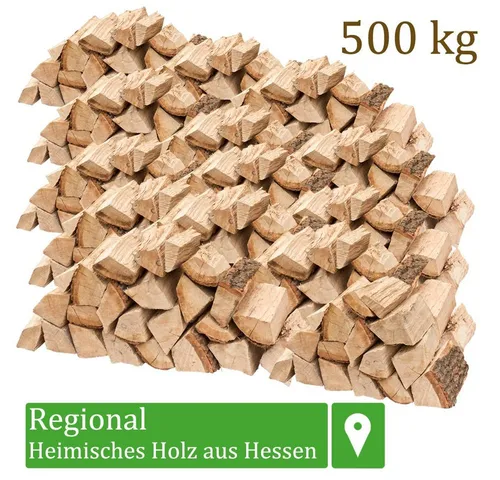 Flameup Kaminholz Eiche 25cm, 500 kg – Hochwertiges Brennholz für Ofen und Grill - Ofenfertiges Eichenholz, ideal für Kamin, Ofen und Grill. Luftkammergetrocknet mit weniger als 18% Restfeuchte. Sofort einsatzbereit und aus regionalen Wäldern in Hessen.