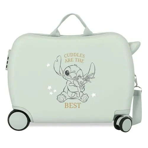 Disney Stitch Naughty Make a Face Kinderkoffer 50x38x20 cm - Leichter Kinderkoffer aus stabilem ABS mit 34 l Volumen. Ausgestattet mit schwenkbaren Doppelrollen und seitlichem Zahlenschloss für mehr Sicherheit. Ideal für Kinder von 3 bis 7 Jahren.