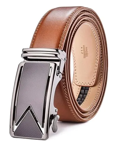 Nelbons Gürtel Herren, Gürtel Ratsche Gürtel Automatikschließe für Herren Anzug Business Kleidung,Breit 35mm,Größe Angepasst