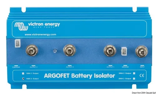 Victron Ladverteiler Argofet 2 x 200 A - Sonstige, leistungsstarker Ladeverteiler für effizientes Laden von zwei Batterien mit 200 A pro Ausgang.