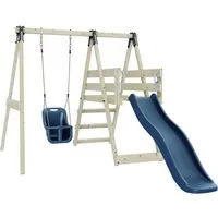 OutdoorToys Schaukelkombination - Robuste Holzschaukel für den Garten, ideal für Kinder ab 3 Jahren - fördert Bewegung und Spielspaß im Freien.