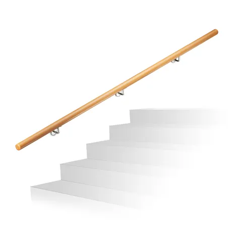 Rustikaler Holzhandlauf für Treppen - Handlauf aus wetterfestem Holz, ideal für Innen- und Außenbereiche. In verschiedenen Größen erhältlich und mit deutscher Anleitung für einfache Montage.
