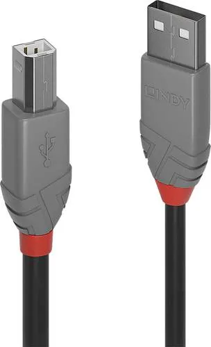 LINDY USB-Kabel USB 2.0 USB-A Stecker, USB-B Stecker 7.50m Schwarz 36676