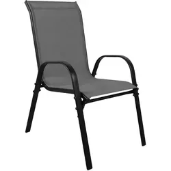 XL Stapelstuhl Aluminium - Metall Mix schwarz Textilen Anthrazit - Stapelstuhl aus langlebigem Aluminium und Textilen, ideal für Garten und Terrasse, platzsparend und wetterfest.