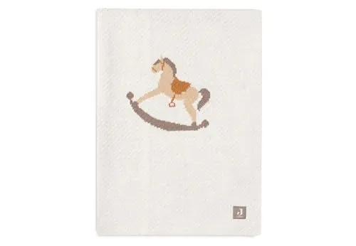 Jollein Decke Wiege 75x100 cm Nostalgic Ride Sand - Kuscheldecke aus 60% Baumwolle und 40% Acryl, perfekt für die Wiege, sorgt für Wärme und Geborgenheit im nostalgischen Design.