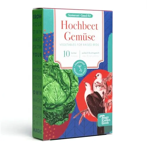Hochbeet-Gemüse - 10 samenfeste Gemüsesorten - einfach & ertragreich - Einsteiger-Saatgutset als kleines Geschenk oder für den Eigenbedarf