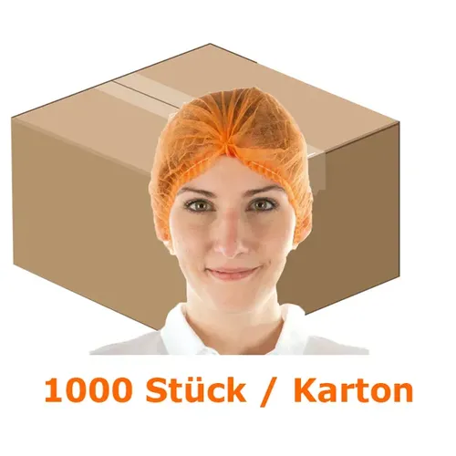 Hygonorm Einweghaube HygoBase Klipphaube Light PP-Vlies orange Kopfschutz, 1000 Stück/Karton, Polypropylen-Vlies, D=55 cm 12104
