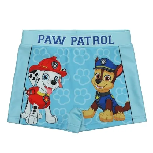 PAW PATROL Badehose Badehsort Jungen Chase Baden Größe 98-116 Schwimmhose (DE/NL/SE/PL, Numerisch, 116, Regular, Hellblau)