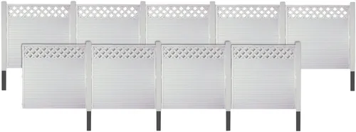 Tetzner & Jentzsch Sichtschutzelement LANGLEY 7 - PVC-Kunststoffzäune, kein Streichen mehr - Sichtschutzzäune aus hochwertigem PVC, pflegeleicht und elegant. Aluminium-Pfosten mit Kunststoffhülle für Langlebigkeit und Stil.