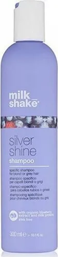 Milk Shake Silver Shine Shampoo 300ml - Shampoo für blondes und graues Haar, sorgt für strahlenden Glanz und tiefenreinigende Wirkung, ideal für ein frisches Haargefühl.