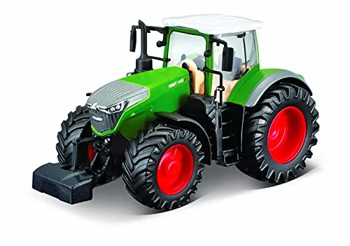 Bauer Bburago Traktor Fendt 1050 Vario: Spielzeugtraktor mit Schwungrad-Antrieb, abnehmbare Fahrerka (18-31611)