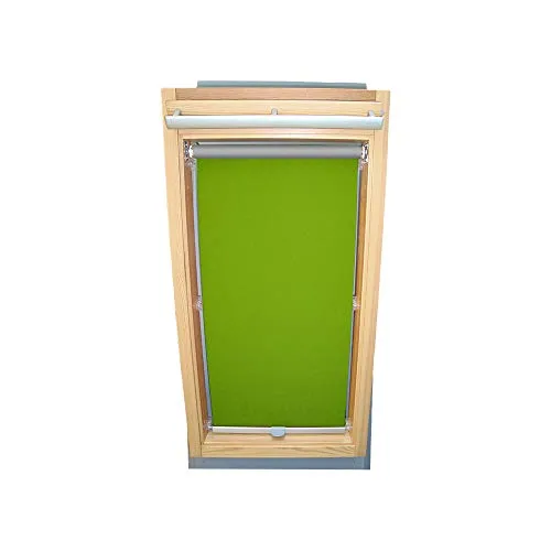 Rollo für VELUX Dachfenster THERMO Alu-Rückseite Dachfensterrollo für TYP GGL/GPL - 406 oder P06 - Farbe Limone - mit Haltekrallen