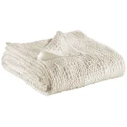 Vivaraise Tana Plaid Kreide 240 x 260 cm - Bettdecken aus 100% Baumwolle, kuschelig weich und perfekt für gemütliche Abende auf der Couch.