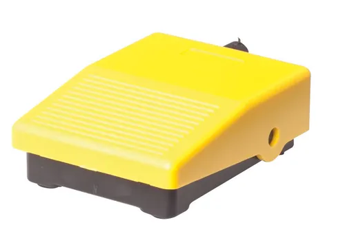 Mini Fußschalter schwarz/gelb, Pedaltaster, Pedalschalter, 3A, 1Ö+1S, NEU+OVP