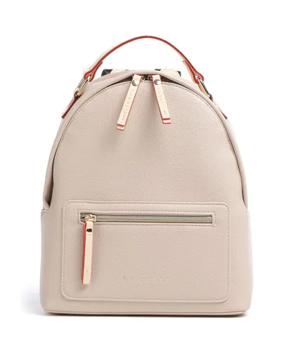 bugatti Ella Rucksack Damen Klein - Stilvoller Alltagsbegleiter - Tagesrucksack in beige mit schickem Design und praktischen Maßen (24 x 28,5 x 12 cm) - ideal für den Alltag oder die Arbeit.
