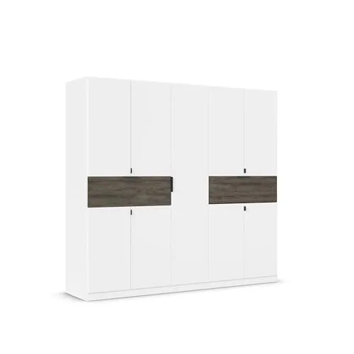Drehtürenschrank RAUCH TICAO - Weiß, 226cm - Kleiderschrank mit 9 Türen und 2 geräumigen Schubladen, viel Stauraum und variabel einsetzbaren Einlegeböden. Hochwertige Qualität 