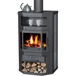Victoria 05 Kaminofen Taro Speckstein, schwarz - 10 kW, Energieeffizienz A - Kaminöfen, dauerbrandfähig mit 10 kW Nennwärmeleistung und 77% Wirkungsgrad, ideal für effiziente und gemütliche Wärme in Ihrem Zuhause.