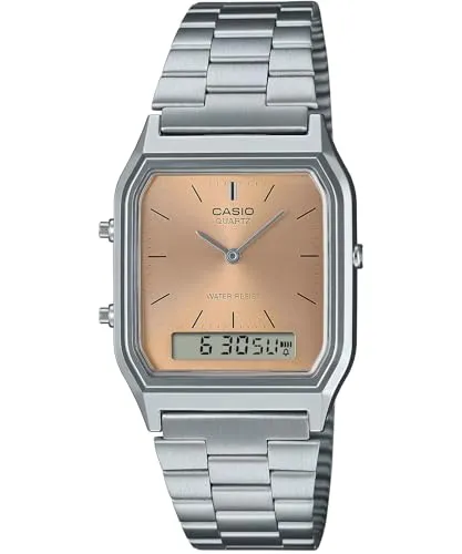Casio Watch AQ-230A-4AMQYES - Armbanduhren für Herren: Elegante analoge-digitale Uhr mit Sonnenschliff-Zifferblatt, Kalenderfunktion, Stoppuhr und Alarm – perfekt für jeden Anlass!