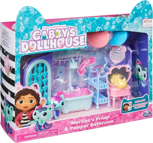 Gabby's Dollhouse Deluxe Raum mit Katzenfigur und Möbeln
