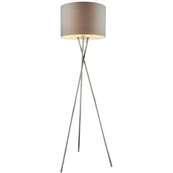 Moderne Stehleuchte mit Textilschirm in Grau von Globo