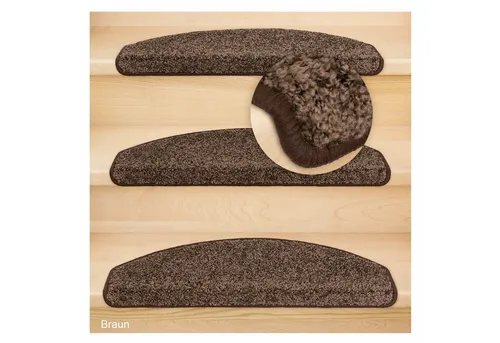 Metzker® Stufenmatte Stufenmatten Marseille Halbrund Kaffeebraun 1 Stück, Höhe: 13 mm