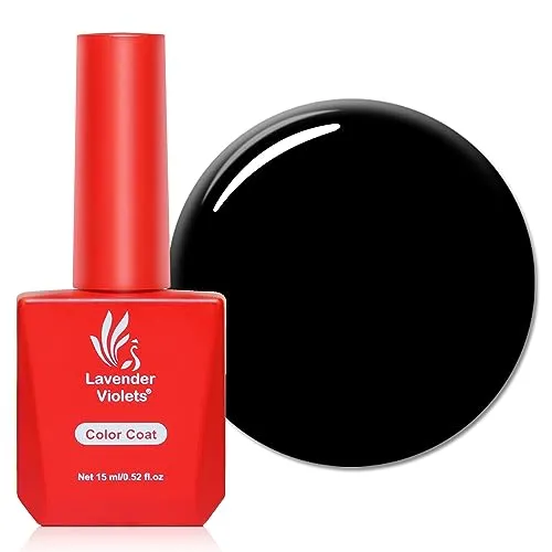 Lavender Violets 15ml Gel Nagellack UV LED Reines Schwarz Einweichen Nagellampe Aushärten Halloween Teufel Party Nägel Maniküre Pediküre Größerer Inhalt Capsicum A0113