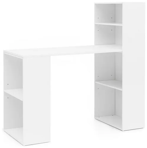 FineBuy Schreibtisch mit Regal 120x120 cm - Moderne Schreibtischkombination mit Regal, ideal für kleine Räume. Bietet ausreichend Stauraum für Computer und Bücher, perfekt für Home Office und Jugendzimmer.