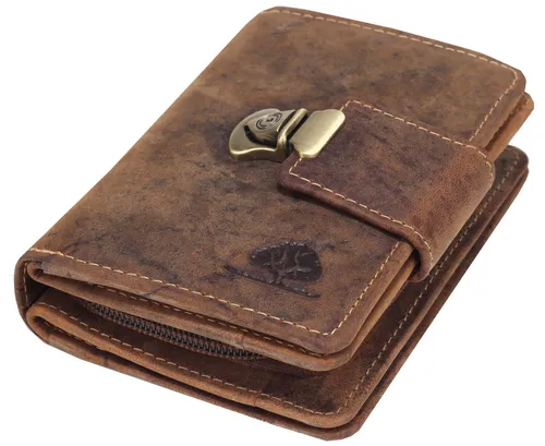 Greenburry Geldbörse Vintage 1704-25, Echt Leder, Damen - Geldbörse & Etuis aus hochwertigem, naturbelassenem Rindsleder im Used Look. Mit 6 Kreditkartenfächern und einem praktischen Münzfach mit Reißverschluss.
