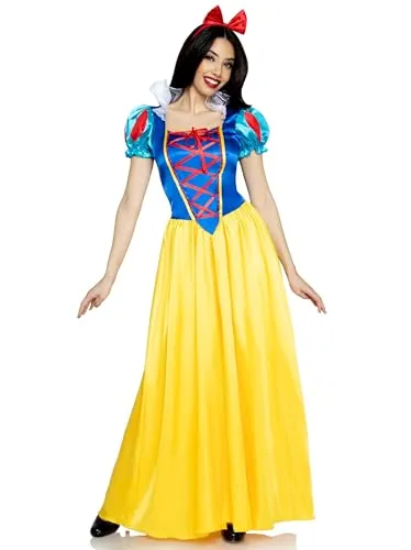 Leg Avenue Kostüm Schneewittchen klassisch - Kostüm für Fasching und Mottoparty, zweiteilig mit Kleid und Haarreif, ideal für einen märchenhaften Auftritt.