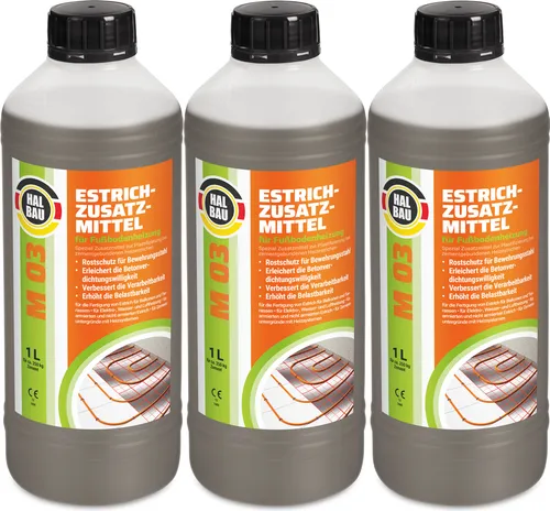 Estrichzusatzmittel 3L für Fußbodenheizung Heizestrichen Beton Plastifizierer Heizsysteme M03