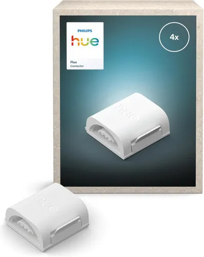 Philips Hue Flux Verbinder 4er-Pack - Praktische Flux Verbinder für nahtlose Verbindungen von LED-Streifen. Ideal für gleichmäßige Beleuchtung in Räumen. Enthält 4 Verbinder für vielseitige Installationen.
