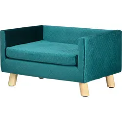 PawHut Hundesofa Katzenbett - Skandinavisches Design mit Flauschigem Kissen - Hundebett im skandinavischen Stil, ideal für kleine Hunde und Katzen. Weiches Velours mit komfortablem Kissen für maximalen Schlafkomfort und stilvolle Wohnraumgestaltung.