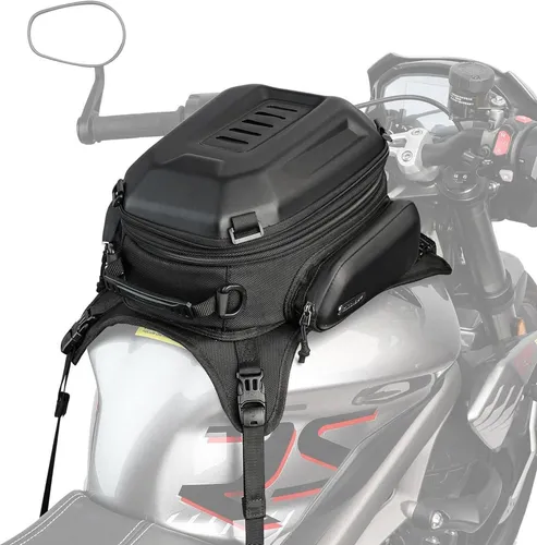 Motorrad Tankrucksack Hartschale Wasserdicht Erweiterbar 15-18L Schwarz