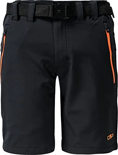 CMP KID Bermuda antracite-flash orange (09UE) 104 - Wanderhosen für aktive Jungs, aus atmungsaktivem 4-Way-Stretch-Gewebe mit UV-Schutz und praktischen Reißverschlusstaschen für Abenteuer in den Bergen.