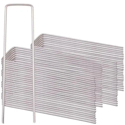 Royal Gardineer Erdanker: 50er-Set Bodenanker aus legiertem, rostfreiem Edelstahl, 15 cm lang (Eisenhering, Bodenanker Erdanker, Sichtschutz)