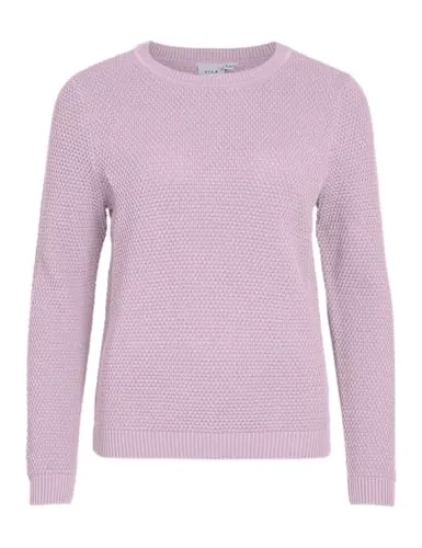 Vila Pullover in Rosa - XS - Pullover aus 100% Baumwolle, ideal für jeden Anlass. Mit einem eleganten Rundhalsausschnitt und engmaschigem Strickmuster für optimalen Tragekomfort.