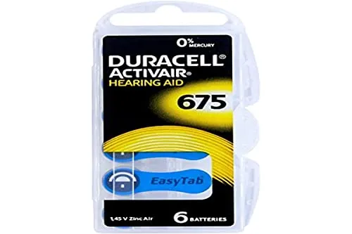 Duracell für Hörgeräte 'Da 675' Zinc Air, Pz 6-1,4 V
