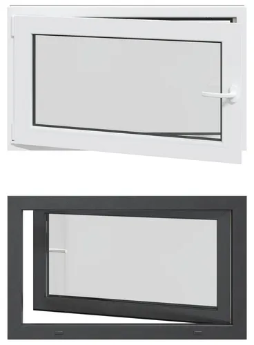 vidaXL Kellerfenster RISOR Anthrazit 100 x 60 cm aus PVC und Glas