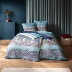 Estella Mako Interlock Jersey Bettwäsche Carmen bleu Kissenbezug 40x80 cm - Elegante Farben - Der Kissenbezug aus 100% ägyptischer Mako-Baumwolle bietet höchsten Schlafkomfort. Pflegeleicht und atmungsaktiv, ideal für jede Jahreszeit. Genießen Sie die harmonische Farbwelt und feine Muster.