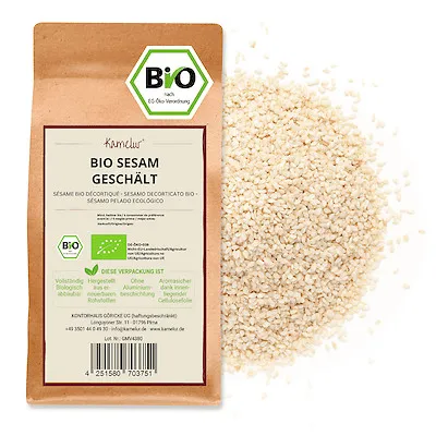  1kg BIO Sesam geschält, ganze Sesamsamen ohne Zusätze, Sesam BIO 15,90 EUR/kg