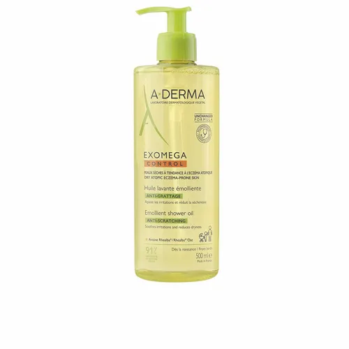 A-derma EXOMEGA CONTROL Duschöl 500 ml - Pflegendes Duschöl für eine sanfte Reinigung und Hautpflege, ideal für die tägliche Anwendung, 500 ml für langanhaltenden Genuss.