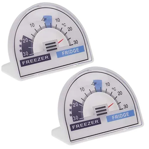Kühlschrank-/Gefrierschrank-Temperaturmessgerät Thermometer, Zifferblatt mit empfohlenen Temperaturzonen, Kühler, 2 Stück