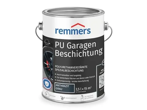 Remmers Bodenversiegelung PU Garagenbeschichtung anthrazit 2,5 Liter - Farben & Lacke, hochwertige PU-Beschichtung für langlebige und strapazierfähige Garagenböden in eleganten Anthrazit.
