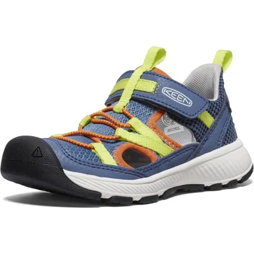 Keen Motozoa Sandal für Kinder - Vintage Indigo/Scarlet Ibis, Größe EU 30 - Wanderschuhe mit Mid-Cut-Schnitt für optimalen Knöchelschutz, bieten den Komfort eines Sneakers in einer leichten Sandale - ideal für aktive Kinder.
