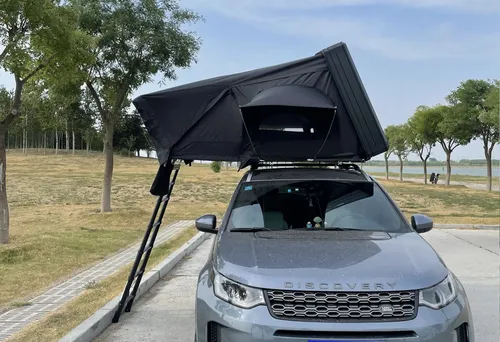 Dachzelt Autodachzelt Aluminium Case 160x210x110cm, bis zu 5 Personen Schwarz LED und vielen Extras