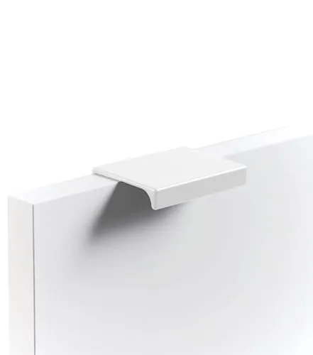mokebo® Möbelgriff oder Schrankgriff aus Metall 'Der Handliche', Griff für Push-to-Open Möbel, Türgriff Made in Germany, 3er-Set in Weiß