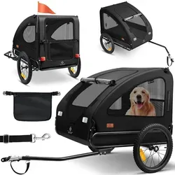 KESSER Fahrradhundeanhänger 2-in-1 für Boxer und große Hunde - Fahrradanhänger für Hunde, mit geräumiger Ladefläche und bis zu 40 kg belastbar. Ideal für Ausflüge mit Ihrem Vierbeiner, schnell zusammenklappbar und ohne Montage.