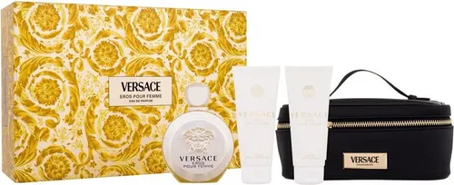 Versace Eros Pour Femme EDP Geschenkset, 100 ml - Elegantes Damenduft Geschenkset mit EDP, Körperlotion und Duschgel. Ein klassischer Duft mit frischen Zitrusnoten und floralen Akzenten für die moderne Frau.